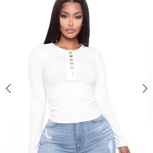 🔹Fashion nova no if ands or buts Henley top🔹